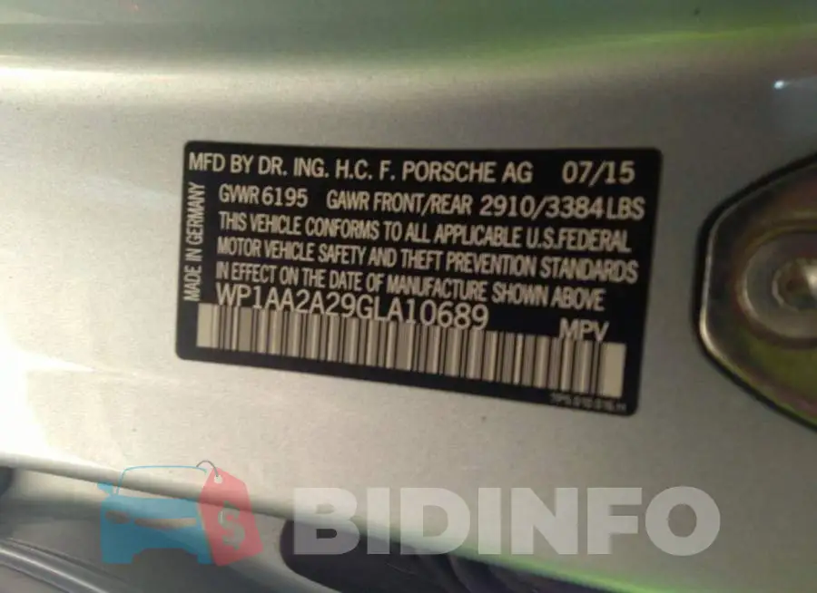 WP1AA2A29GLA10689 Photo# 9