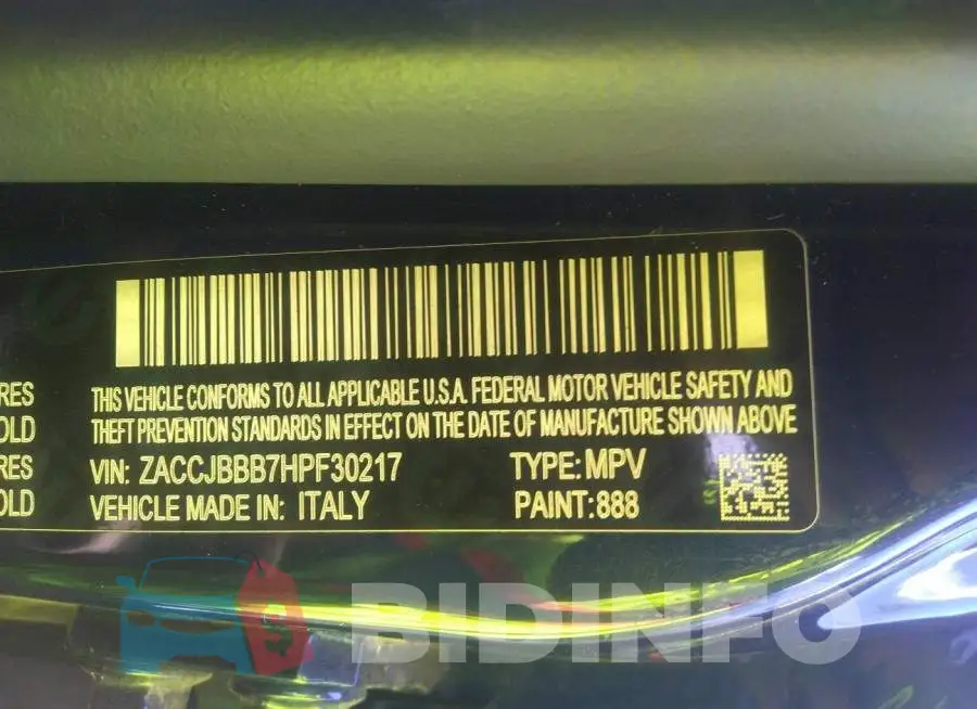 ZACCJBBB7HPF30217 Photo# 9