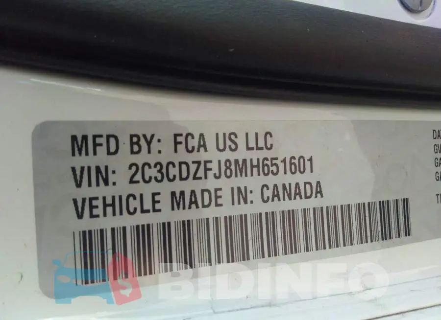 2C3CDZFJ8MH651601 Photo# 9