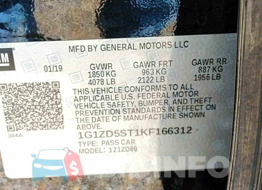 1G1ZD5ST1KF166312 Photo# 9