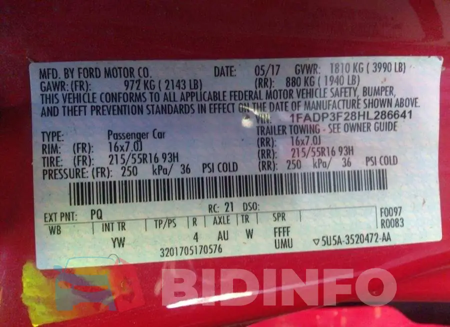 1FADP3F28HL286641 Photo# 9