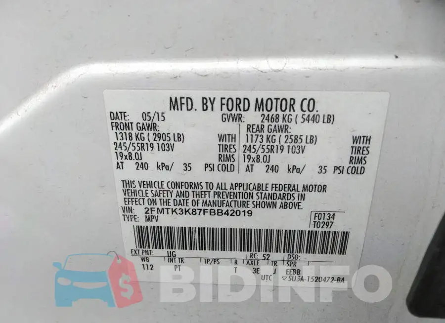 2FMTK3K87FBB42019 Photo# 9