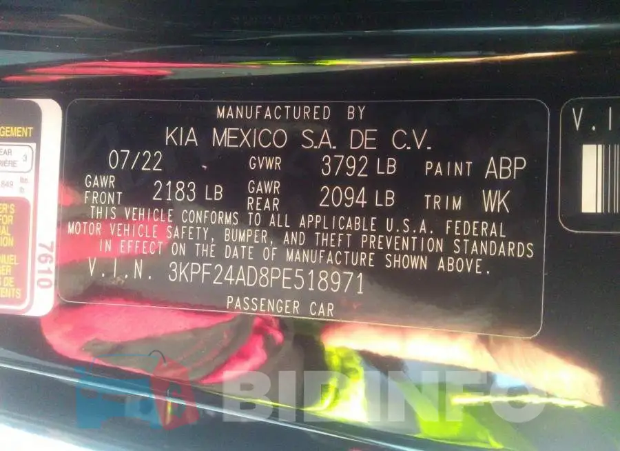 3KPF24AD8PE518971 Photo# 9