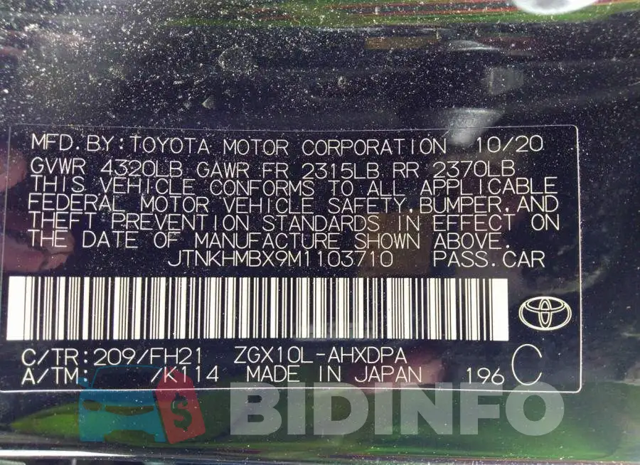 JTNKHMBX9M1103710 Photo# 9