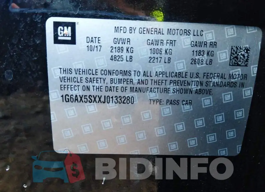 1G6AX5SXXJ0133280 Photo# 9