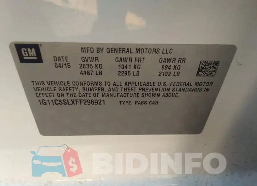 1G11C5SLXFF296921 Photo# 9