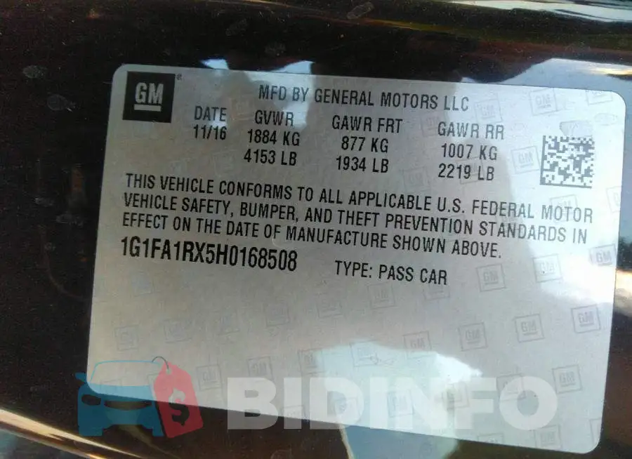 1G1FA1RX5H0168508 Photo# 9