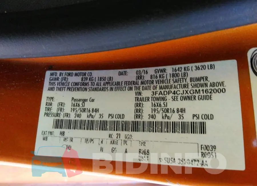 3FADP4CJXGM162000 Photo# 9