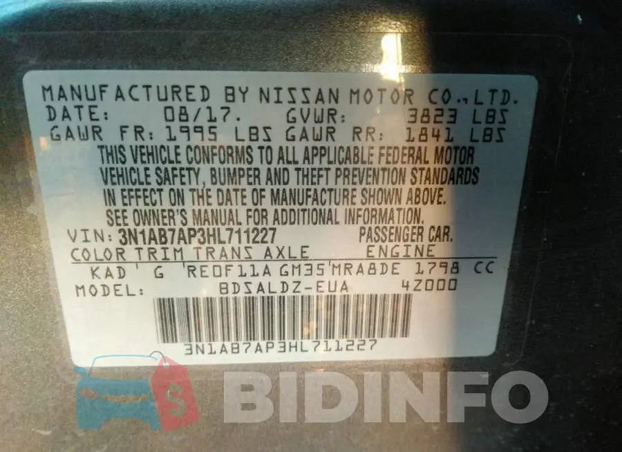 3N1AB7AP3HL711227 Photo# 9