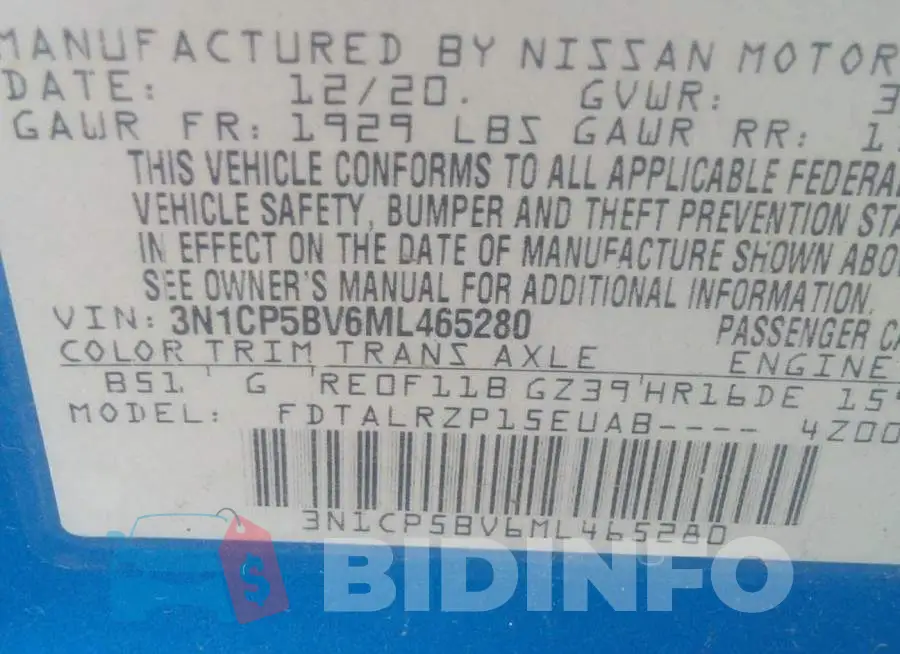 3N1CP5BV6ML465280 Photo# 9