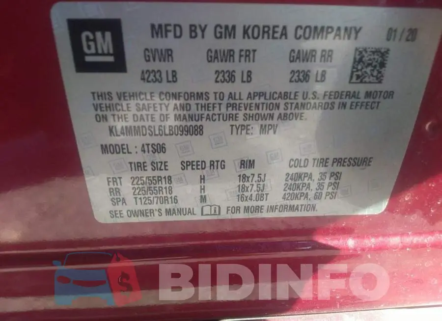 KL4MMDSL6LB099088 Photo# 9