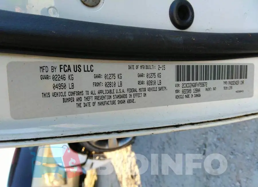 2C3CDZAG8FH793672 Photo# 9