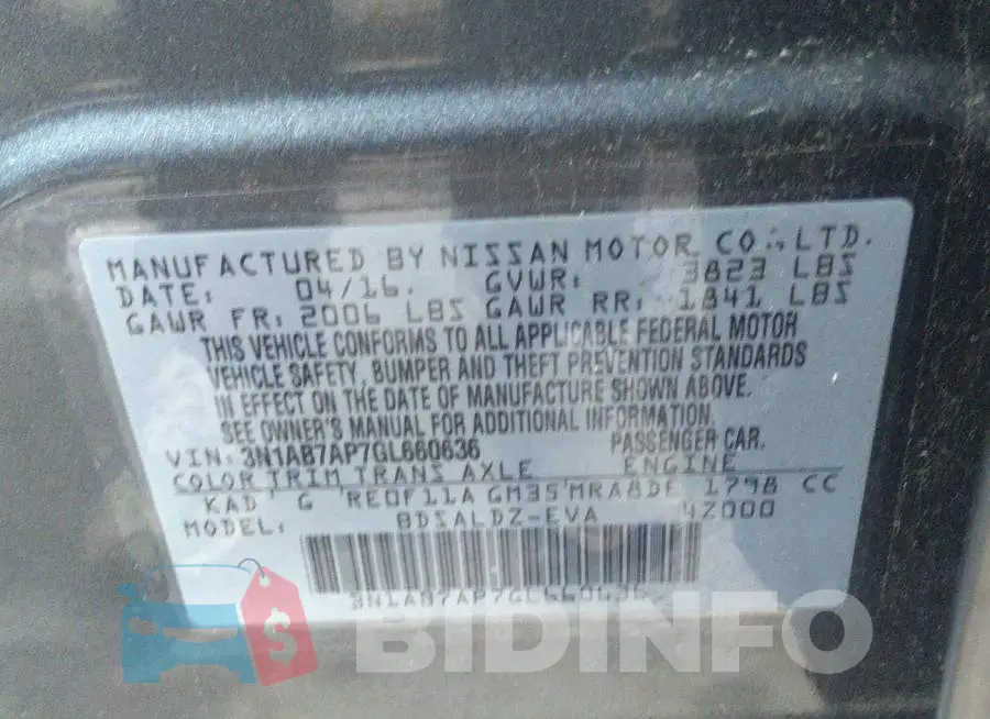 3N1AB7AP7GL660636 Photo# 9