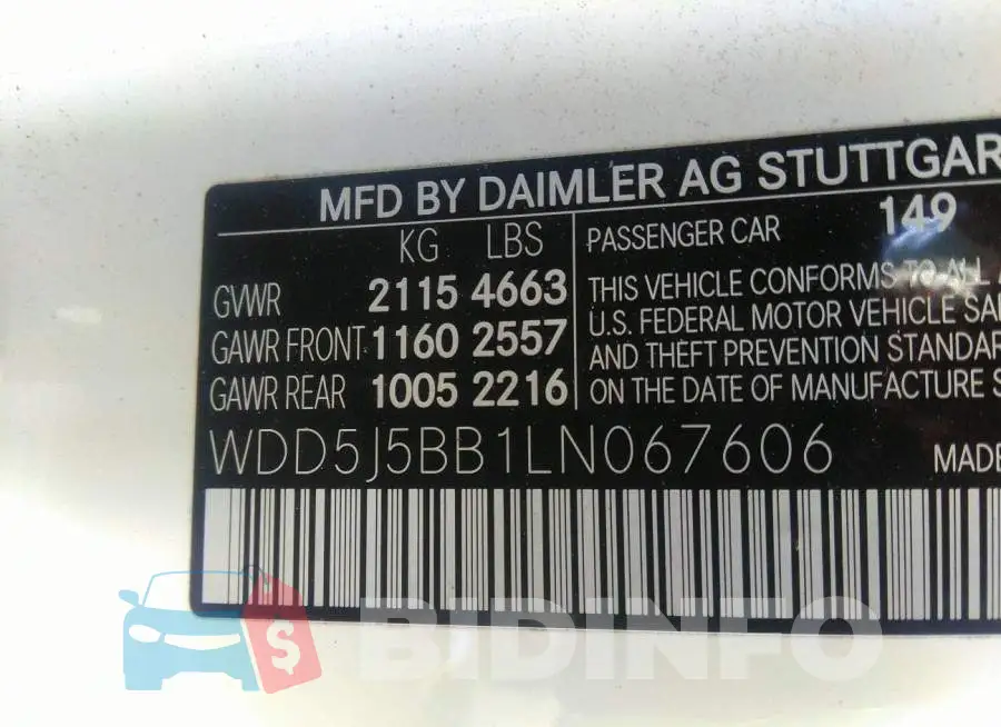 WDD5J5BB1LN067606 Photo# 9