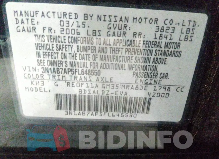 3N1AB7AP5FL648550 Photo# 9