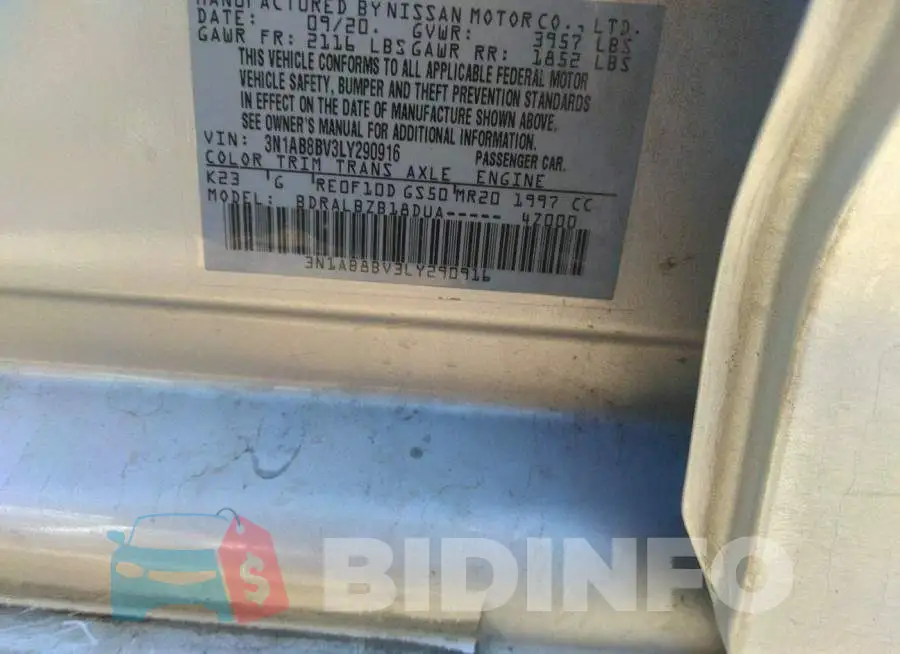 3N1AB8BV3LY290916 Photo# 9