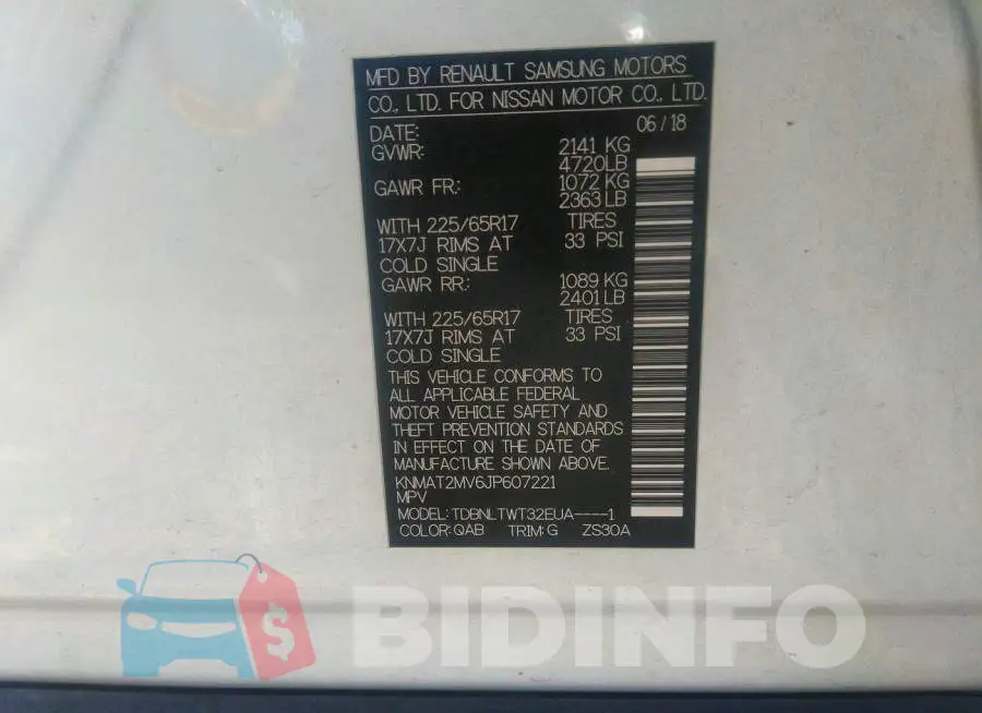 KNMAT2MV6JP607221 Photo# 9