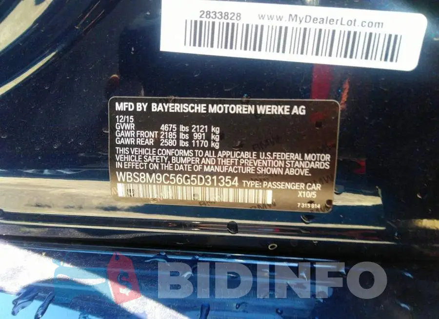 WBS8M9C56G5D31354 Photo# 9