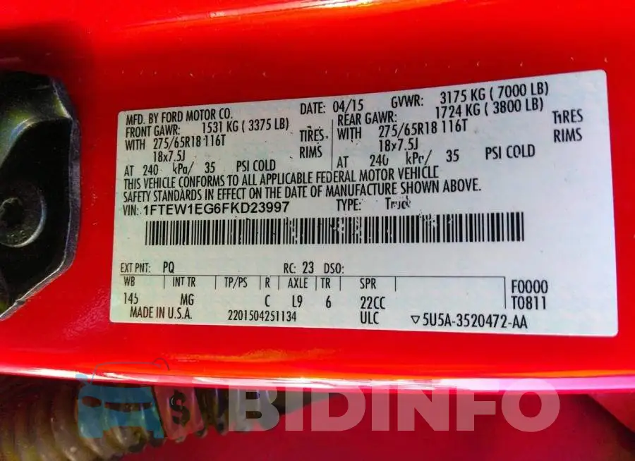 1FTEW1EG6FKD23997 Photo# 9