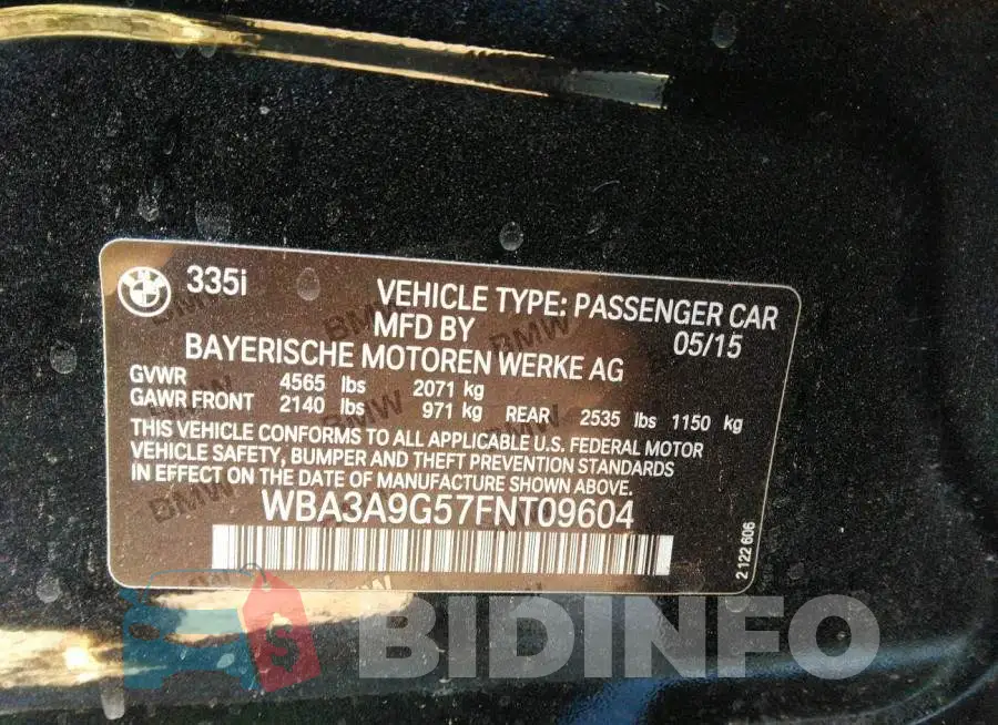 WBA3A9G57FNT09604 Photo# 9