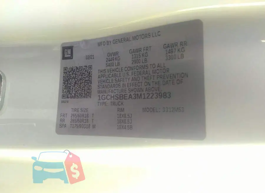 1GCHSBEA3M1223983 Photo# 9