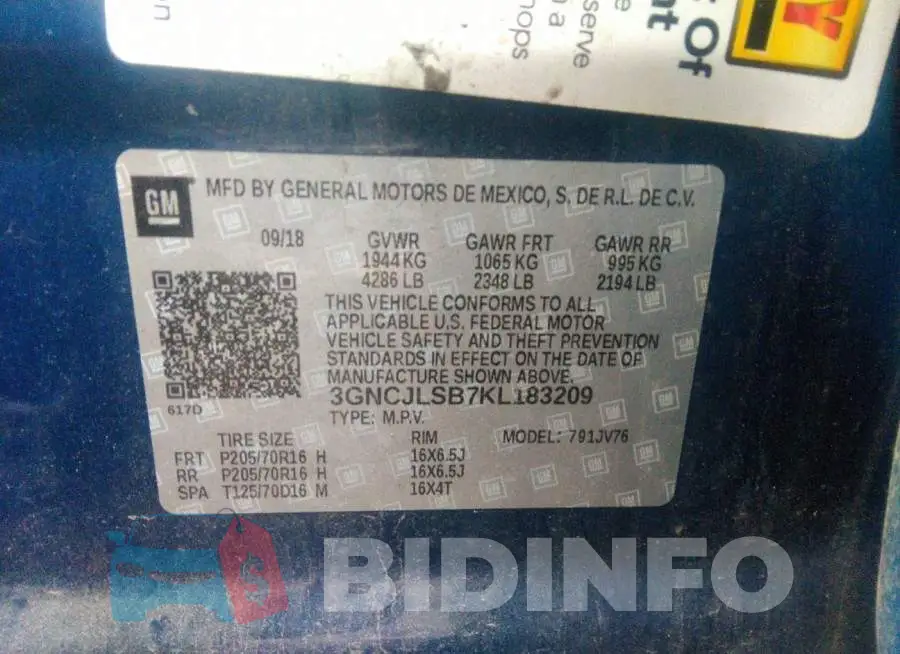 3GNCJLSB7KL183209 Photo# 9