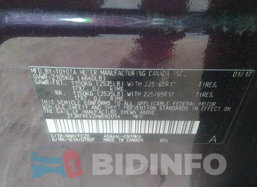 2T3RFREV2HW592054 Photo# 9