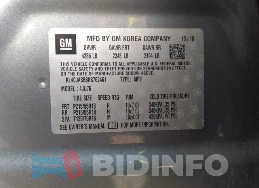 KL4CJASB8KB762461 Photo# 9