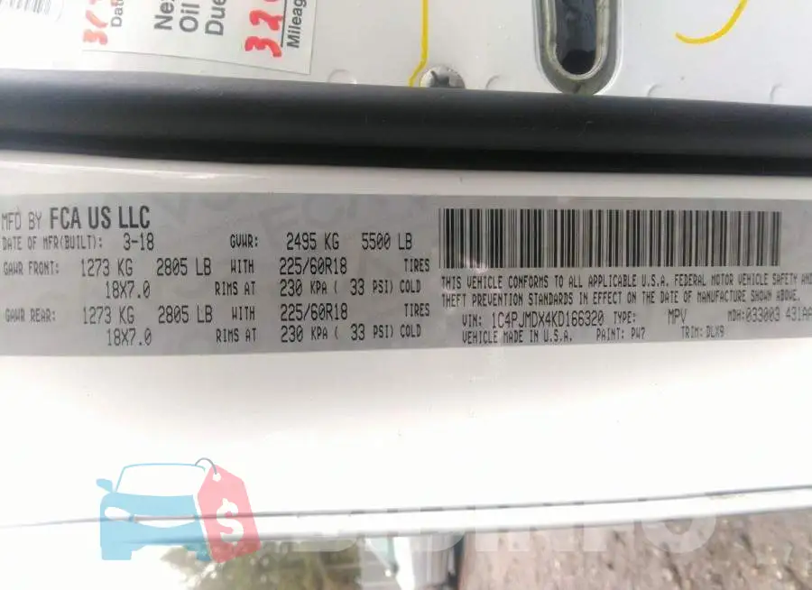 1C4PJMDX4KD166320 Photo# 9