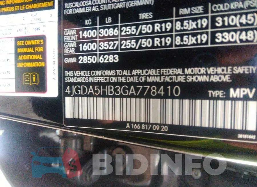 4JGDA5HB3GA778410 Photo# 9