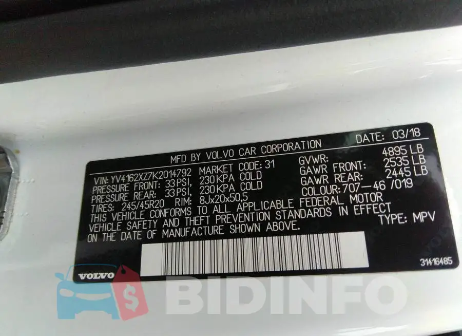 YV4162XZ7K2014792 Photo# 9