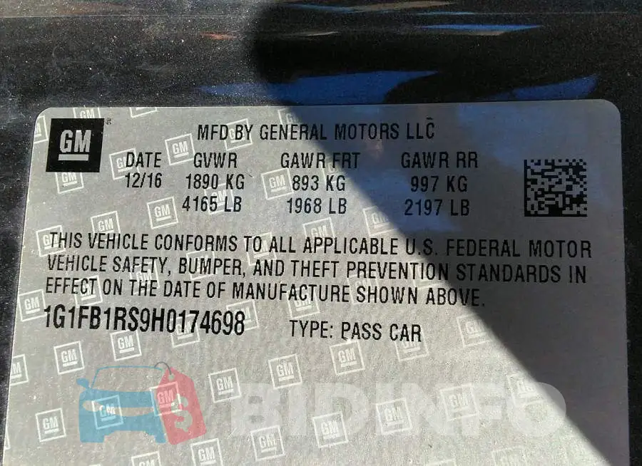 1G1FB1RS9H0174698 Photo# 9