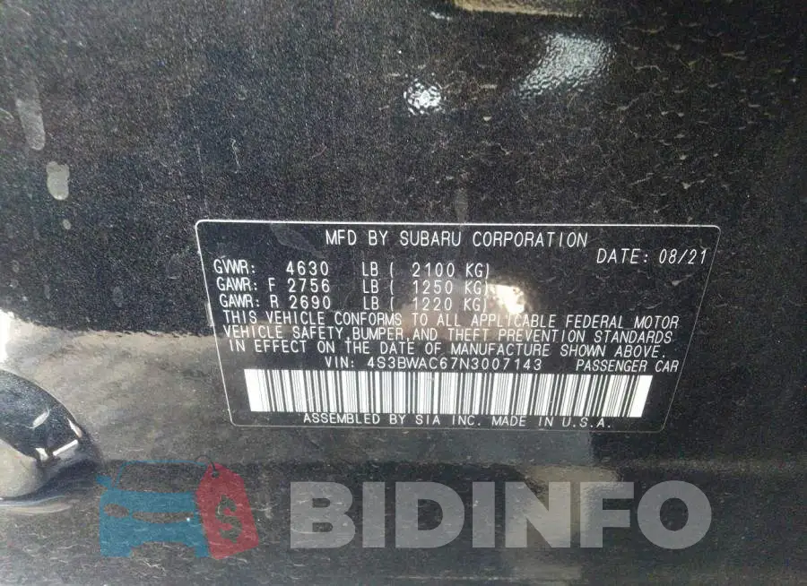 4S3BWAC67N3007143 Photo# 9