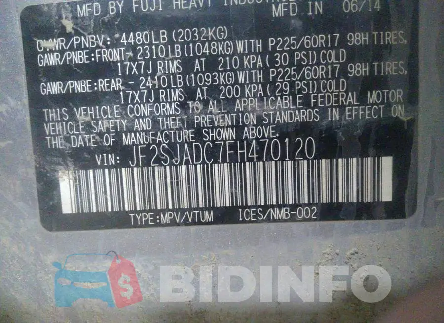 JF2SJADC7FH470120 Photo# 9