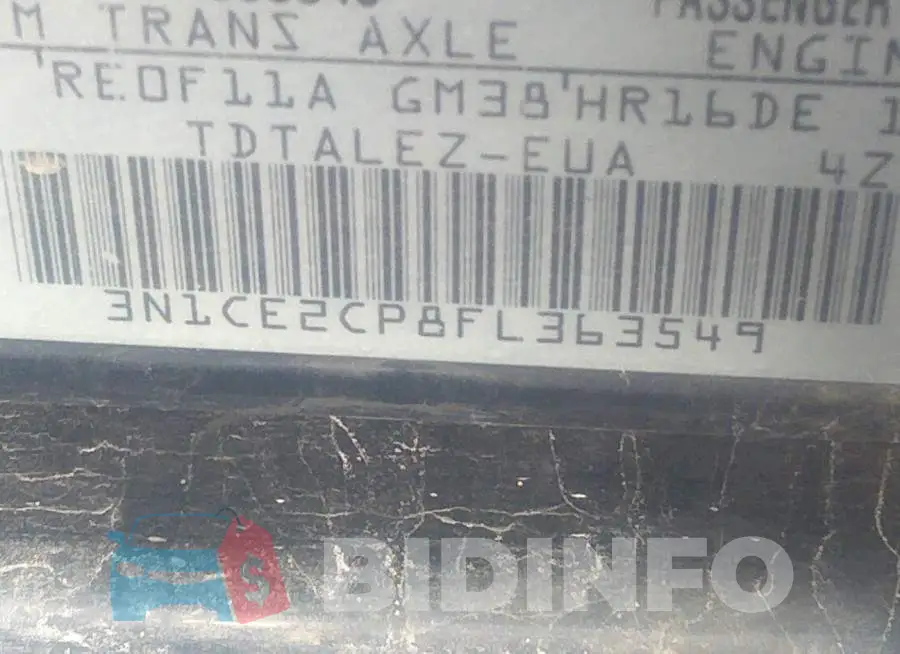 3N1CE2CP8FL363549 Photo# 9
