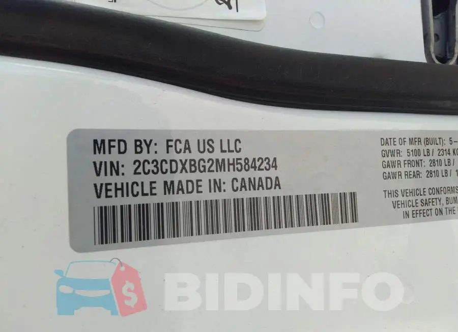 2C3CDXBG2MH584234 Photo# 9