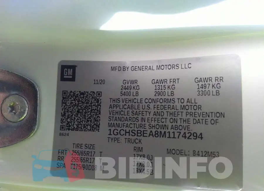 1GCHSBEA8M1174294 Photo# 9