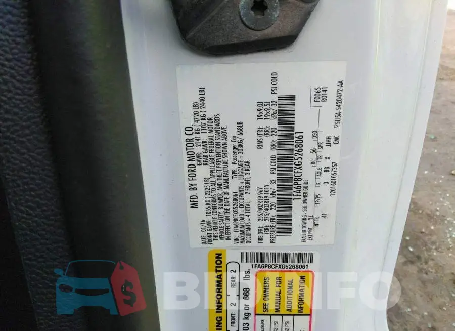 1FA6P8CFXG5268061 Photo# 9