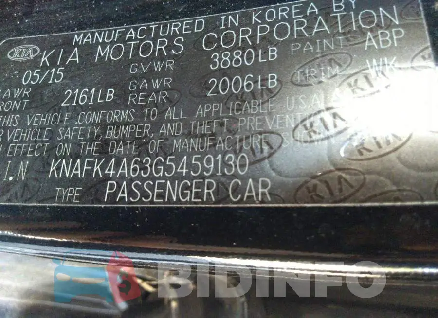 KNAFK4A63G5459130 Photo# 9
