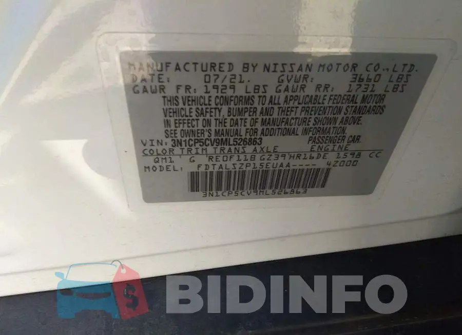 3N1CP5CV9ML526863 Photo# 9