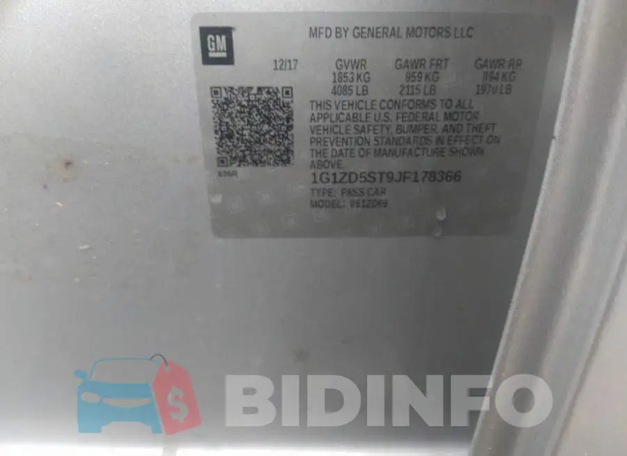 1G1ZD5ST9JF178366 Photo# 9