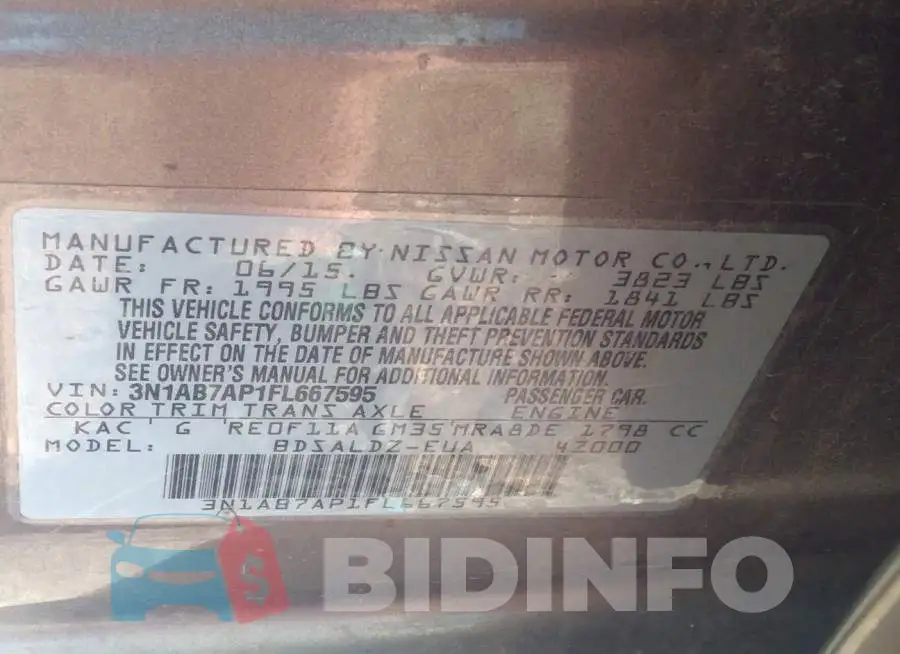 3N1AB7AP1FL667595 Photo# 9