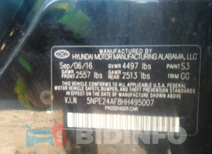 5NPE24AF8HH495007 Photo# 9