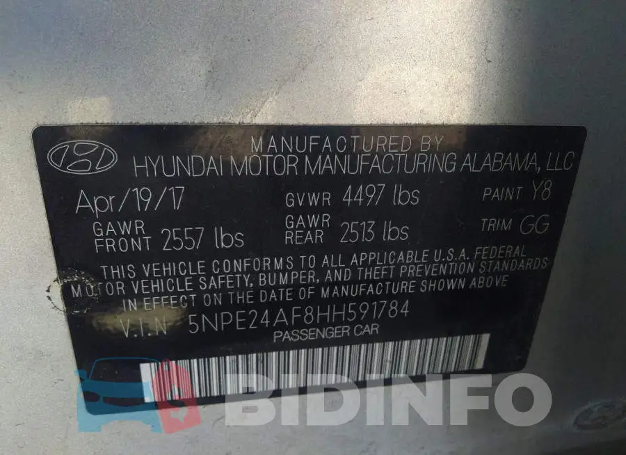 5NPE24AF8HH591784 Photo# 9