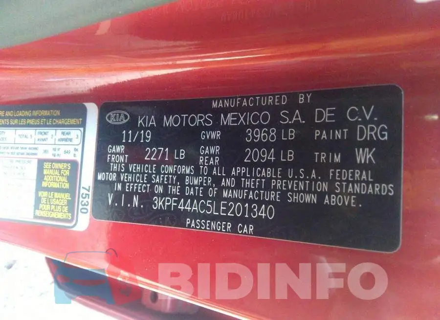 3KPF44AC5LE201340 Photo# 9