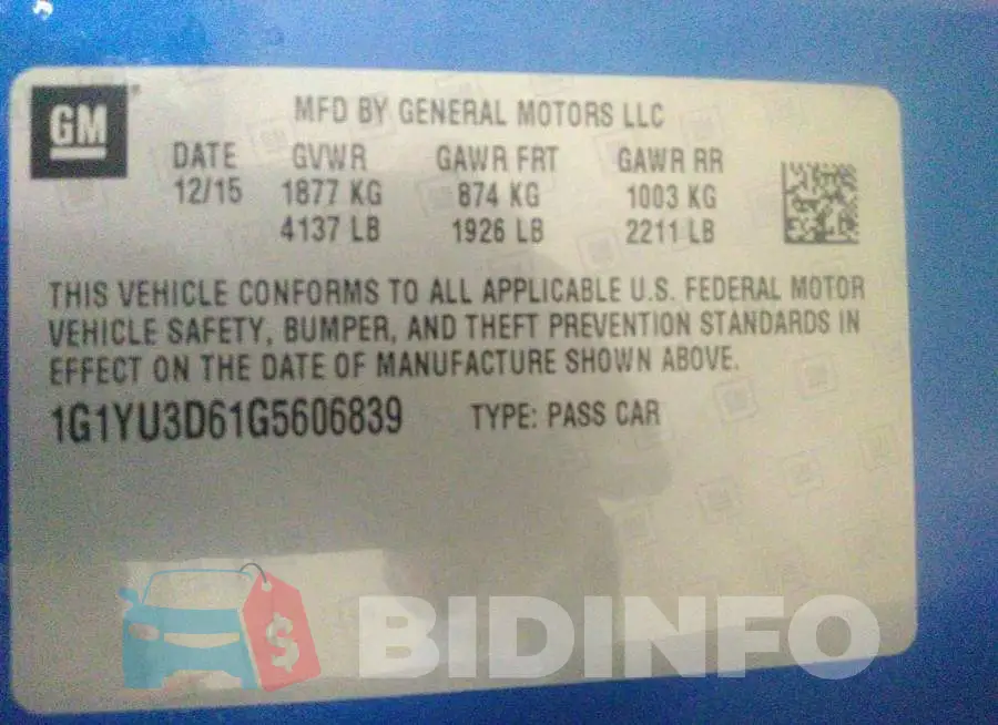1G1YU3D61G5606839 Photo# 9