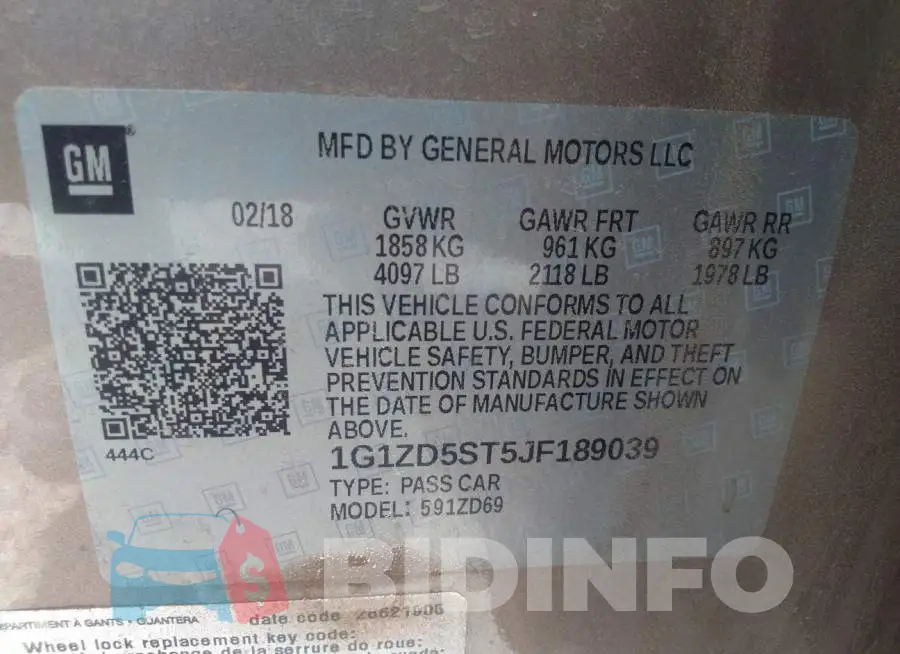 1G1ZD5ST5JF189039 Photo# 9