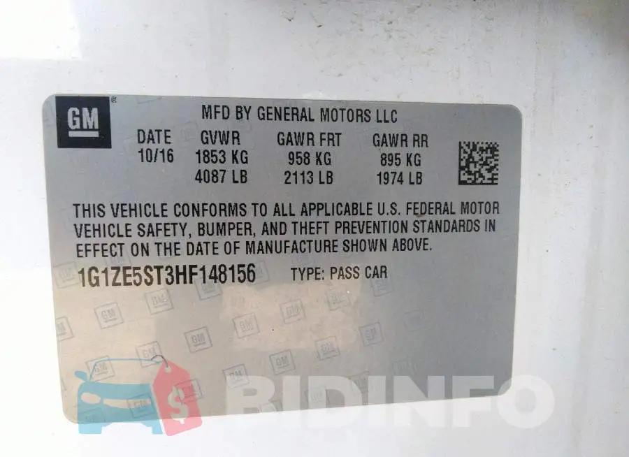 1G1ZE5ST3HF148156 Photo# 9