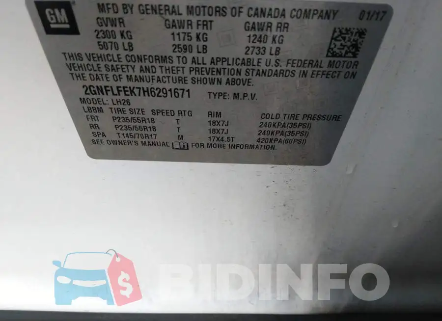 2GNFLFEK7H6291671 Photo# 9