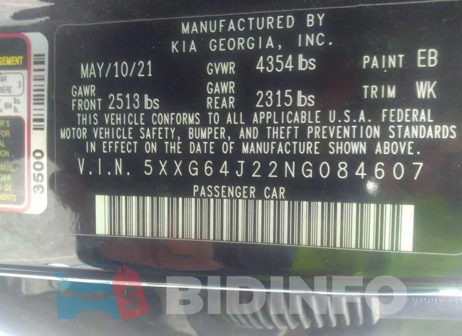 5XXG64J22NG084607 Photo# 9